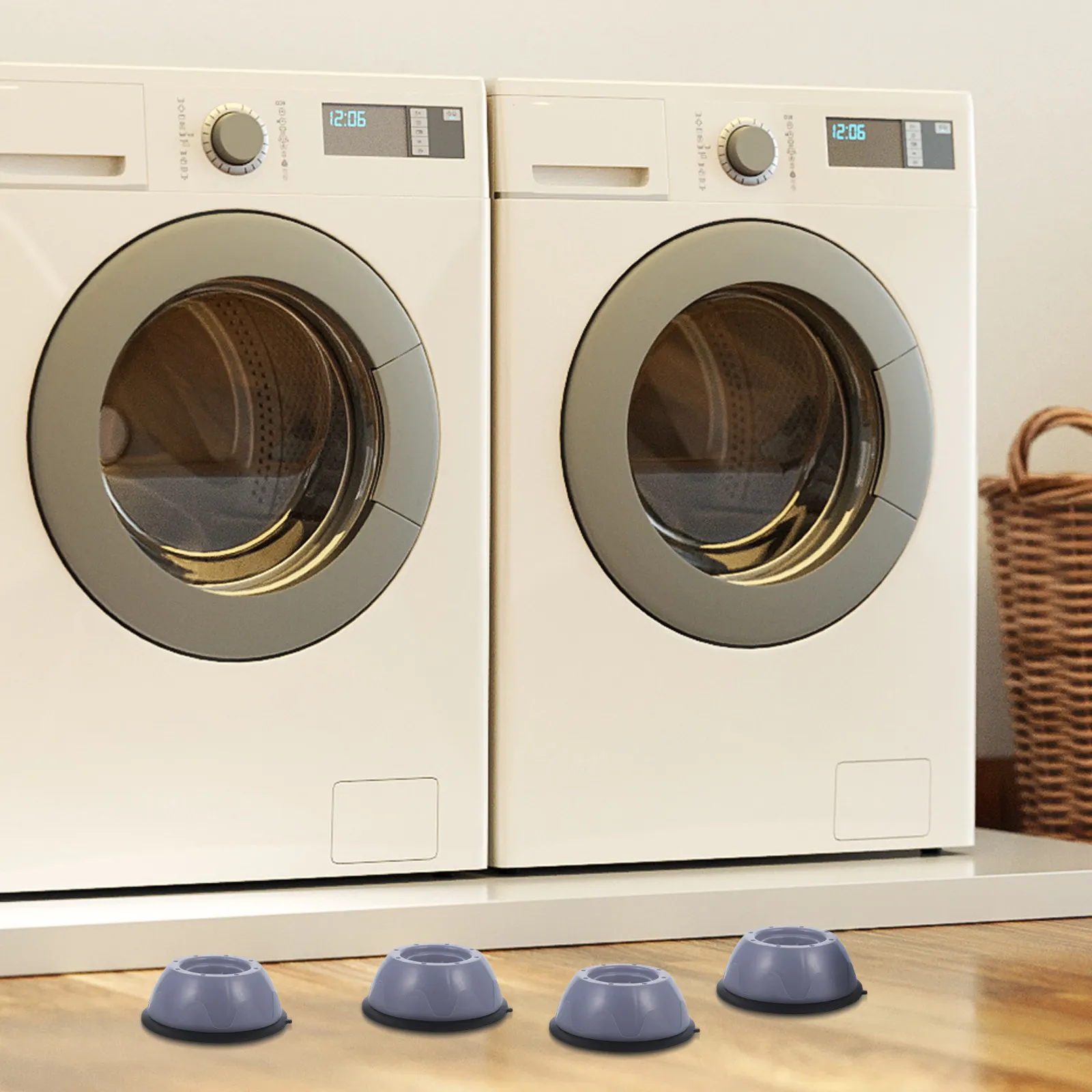 4Pcs Washing Machine Foot Pads Anti Vibration Rubber Feet Stabilizer Cushions for Washer Dryer Furniture Legs Noise Reduction