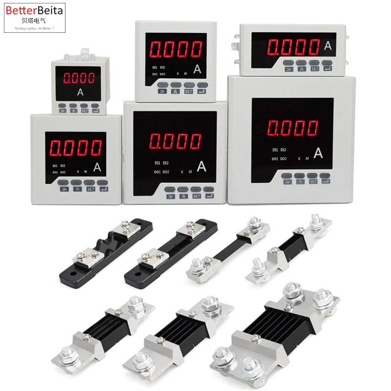 

DC 0-10A 20A 30A 50A 100A 200A 300A 400A 500A 600A ampere meter DC ammeter digital current panel meter with ampere shunt sensor