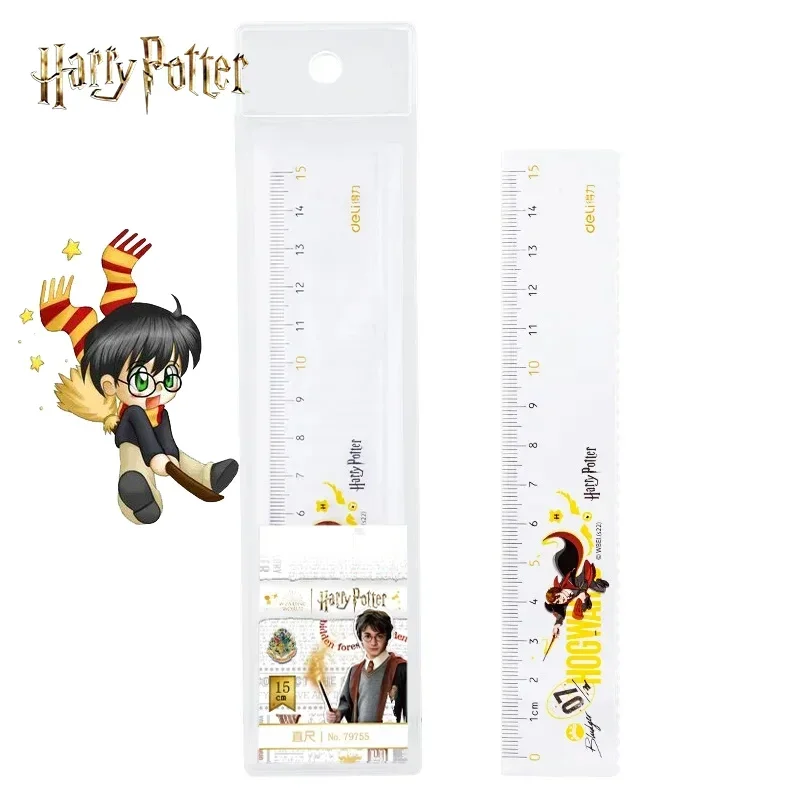 Harry Potter 15CM Ruler Plastic Geometry Maths Square Drawing Compass Stationery Angle Rulers Scale Clear for School Supplies