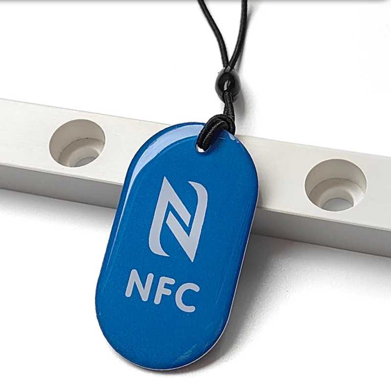 NFC Tags for All NFC Enabled Phones Ntag213 Epoxy RFID Card 13.56MHz Token with Rope Waterproof