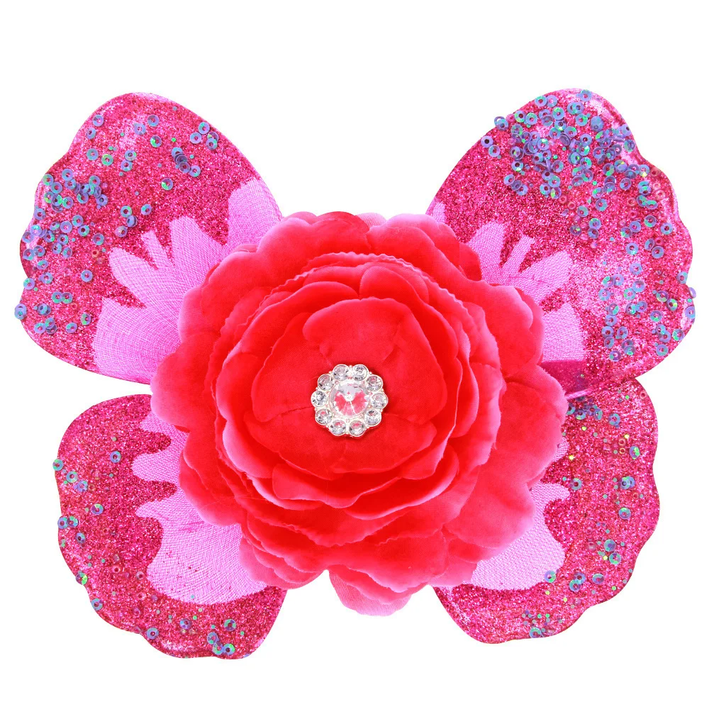 Newborn Photography Props Angel Wings Headband Flower Set for Baby Baptism