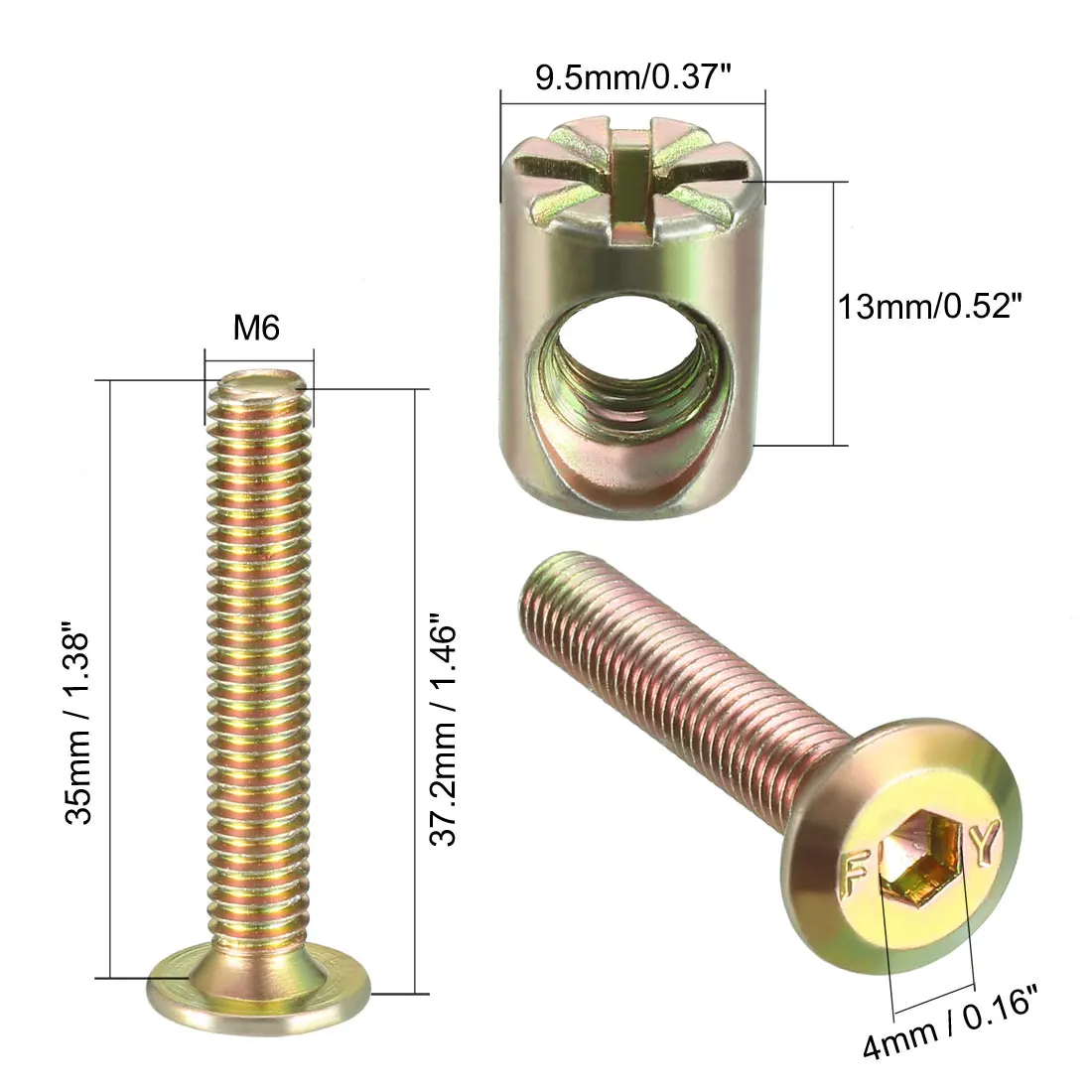 10Sets M6x35mm