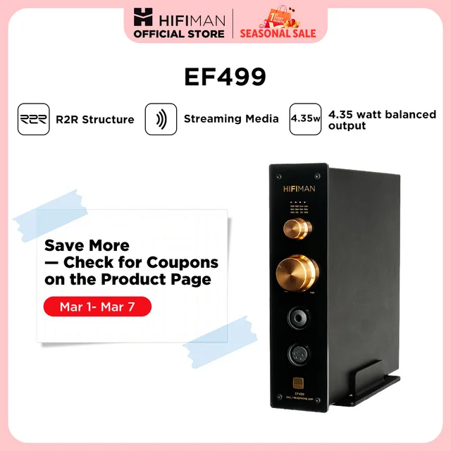 HIFIMAN EF499 DAC/Amplifier/Headphone Stand with Support for Streaming Media and
