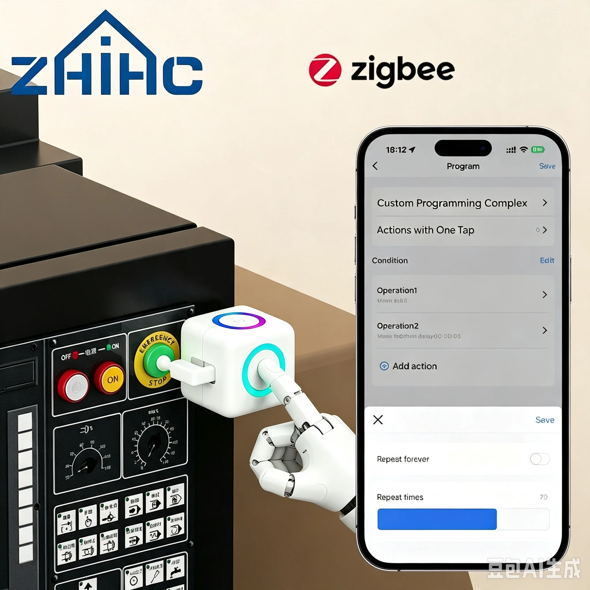 Type-C Rechargeable Tuya Zigbee/Bluetooth Smart Fingerbot With RGB Halo Senses Touchlessly Robot Switch Via Alexa Google Home