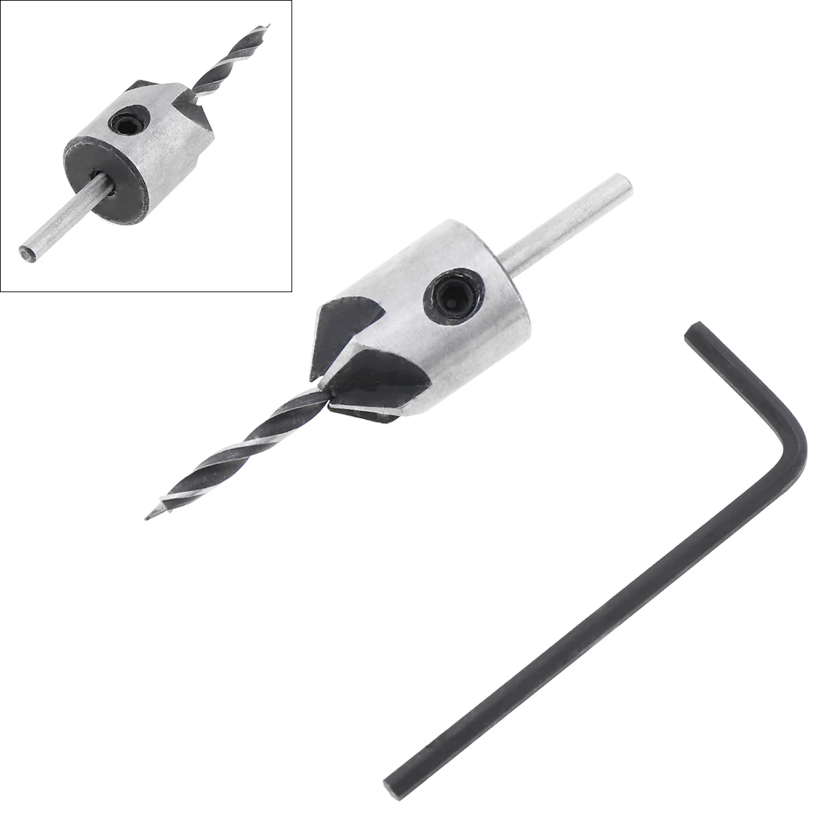 

2pcs/set 3mm HSS Carpentry Countersink Drill High Speed Steel Drill Bit + Wrench