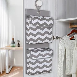 1PC Oxford cloth cover hanging multi-layer storage bag behind the door multi-compartment hanging bag wall storage bag storage ba