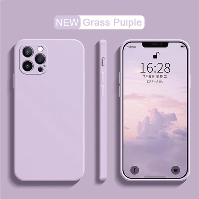 Luxuriöse, stoßfeste Hülle aus flüssigem Silikon für iPhone 17, 11, 12, 13, 14, 15 Pro Max, 7, 8, 15 Plus X XS XR Max, Mini-Rückseite, weiche Abdeckung