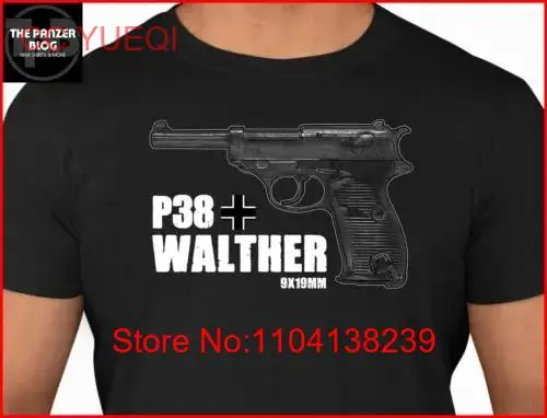 P38 German Pistol T Shirt Army Military Gun long or short sleeves