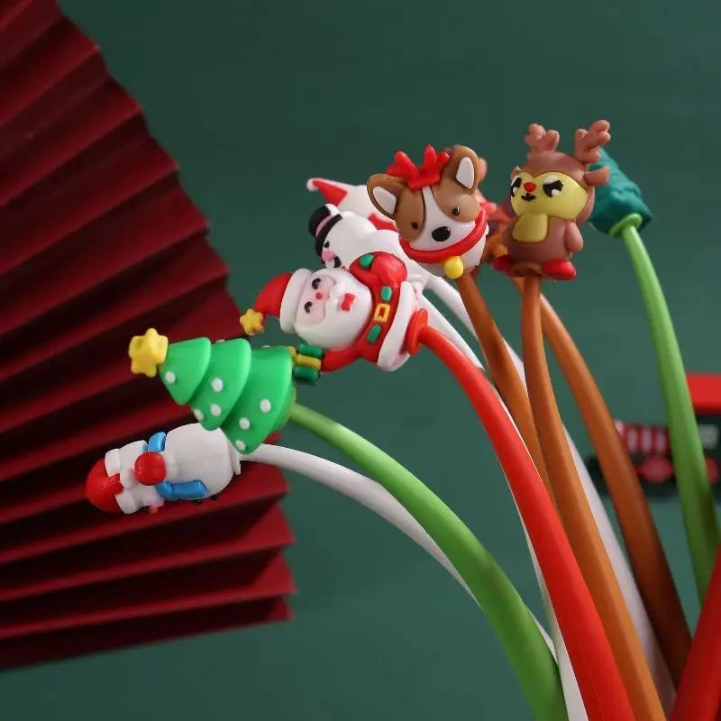 

5-30Pcs Mixed Christmas Gel Pen Cartoon Santa Claus Snowman Black Ink Writing Pen Student Stationery Supplies Kids New Year Gift