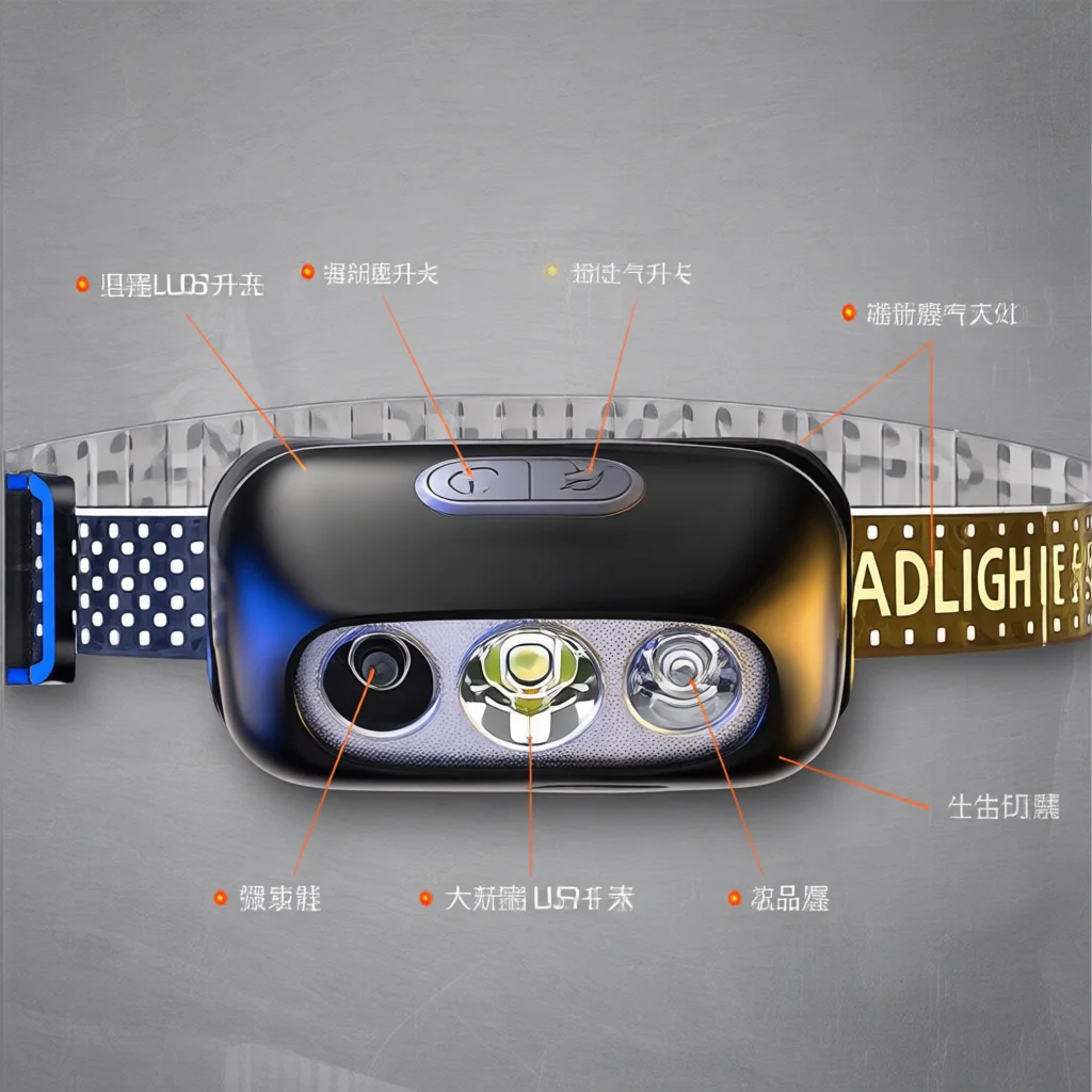 Outdoor Lighting Motion Sensor - LED Headlamp Rechargeable Motion Sensor Headlight