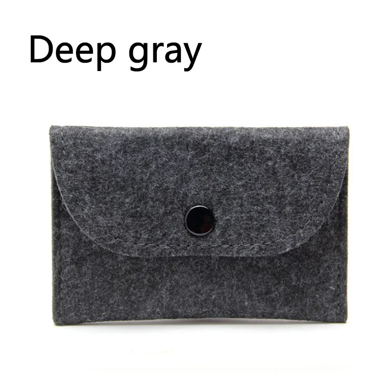 

Thin Slim Pouch Solid Square Felt Mini Earbuds USB Coin Purse Small Money Change Bag Women Men Business Card Holder Gift