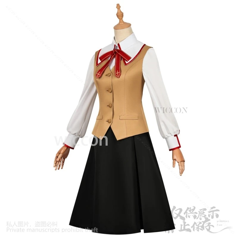 Anime Game Fate Stay Night Cosplay Tohsaka Rin Costume Jk Shcool Uniform Cos Skirt Woman Kawaii Wig Suit Halloween Customized