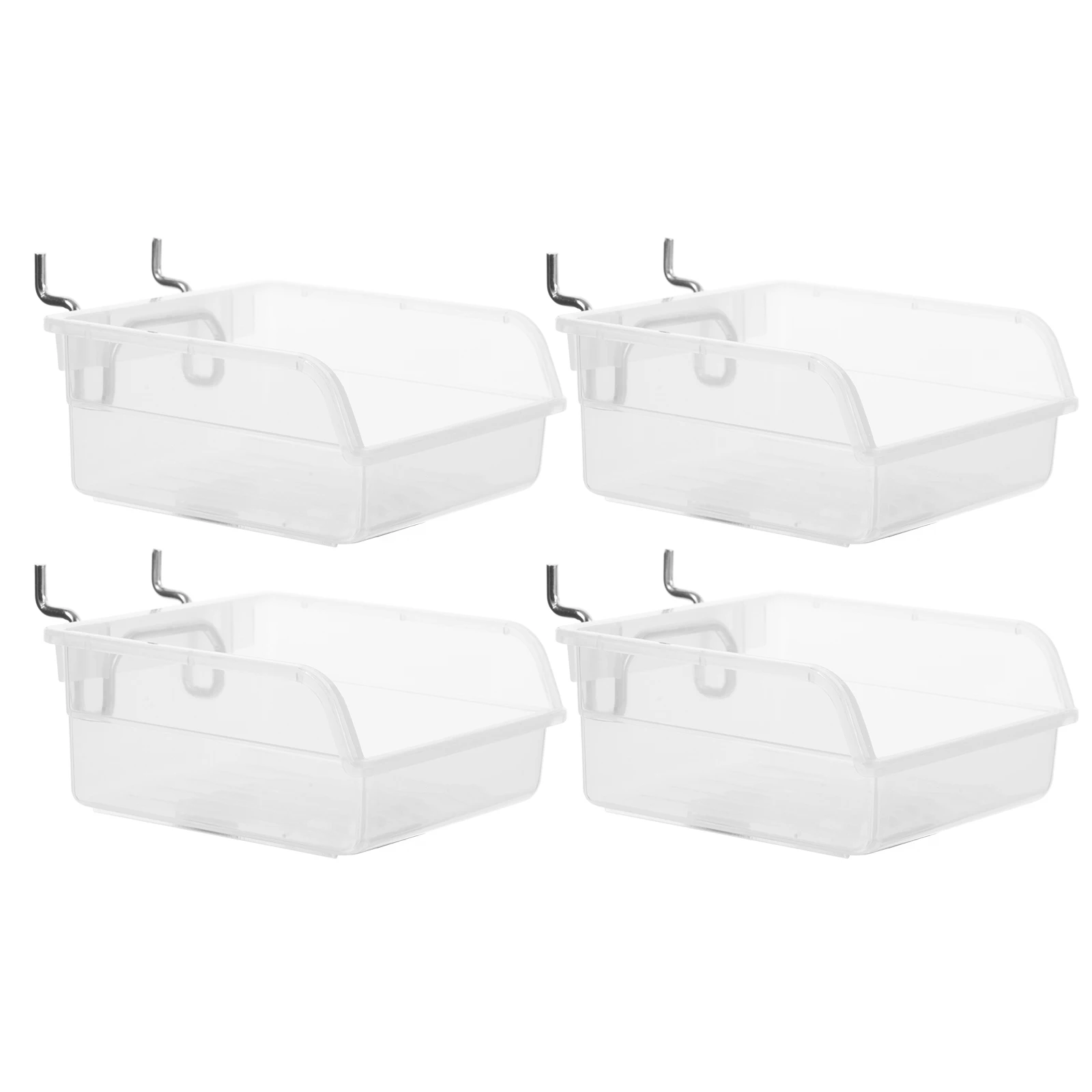 

4pcs Parts Storage Box Pegboard Bins Square Hole Tool Organizer Transparent 100x100x50mm Plastic Utility Baskets For Home