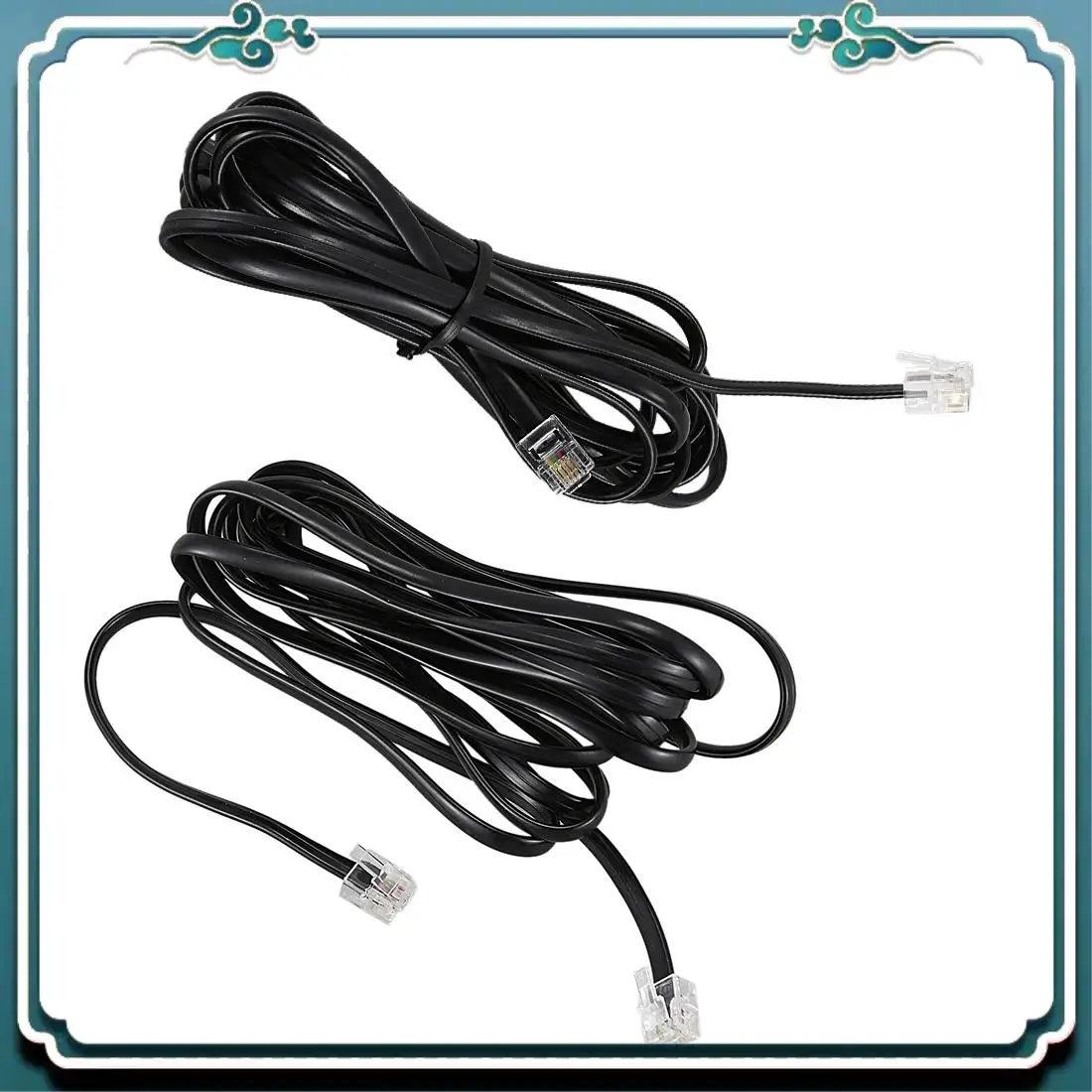 Easy To Use 2 Pcs RJ11 6P4C Telephone Cable Cord ADSL Modem,3 Meters & 2 Meters