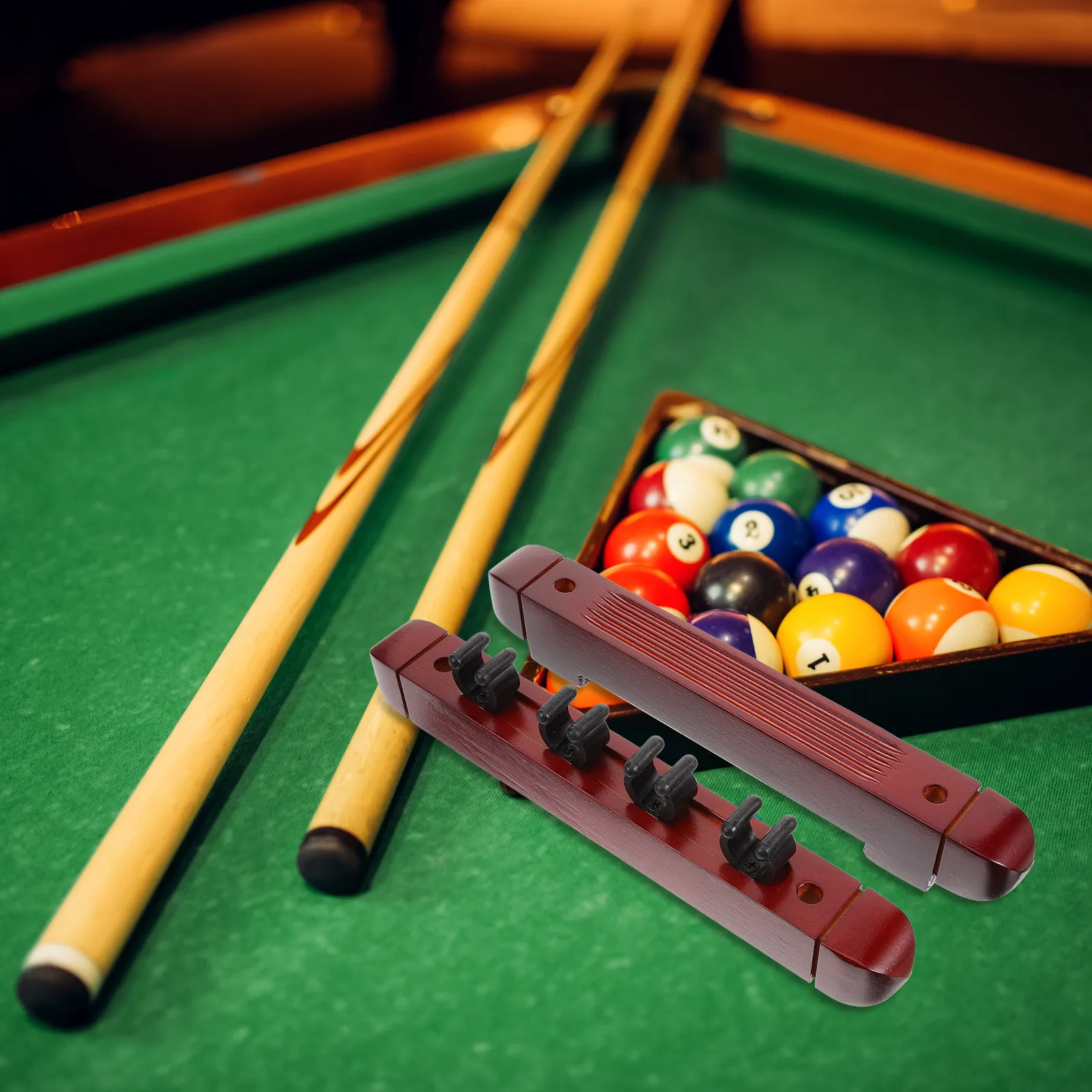 

1Set Premium Wood Wall Cue Rack for Pool Sticks Multi Slot Billiard Cue Holder Display Stand Decorative Wall Mount Organizer