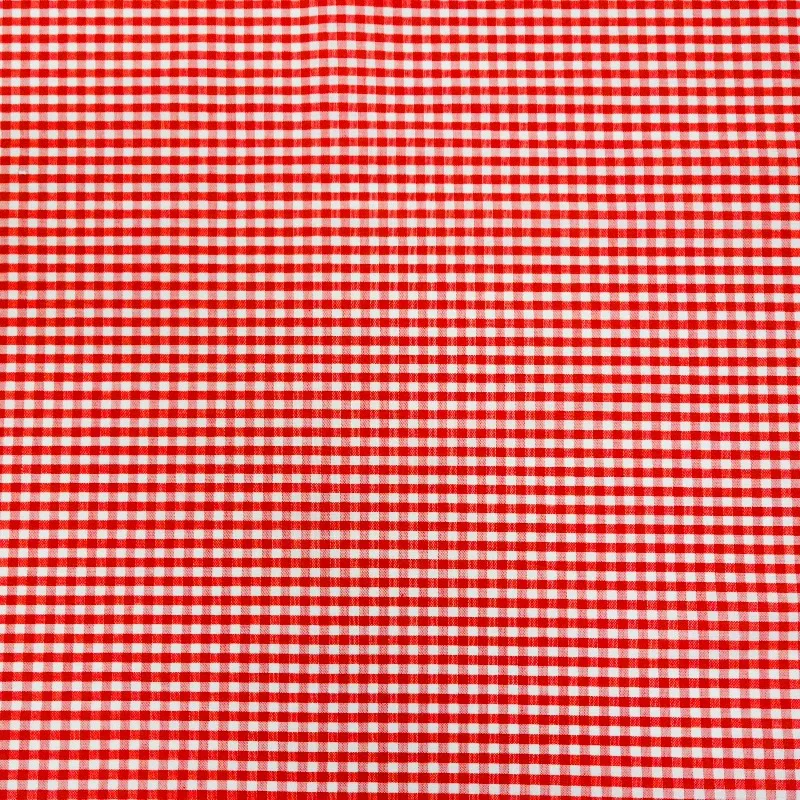 1 Yard Cut 100% Cotton Small Gingham Print Fabric, Poppy Red, 44