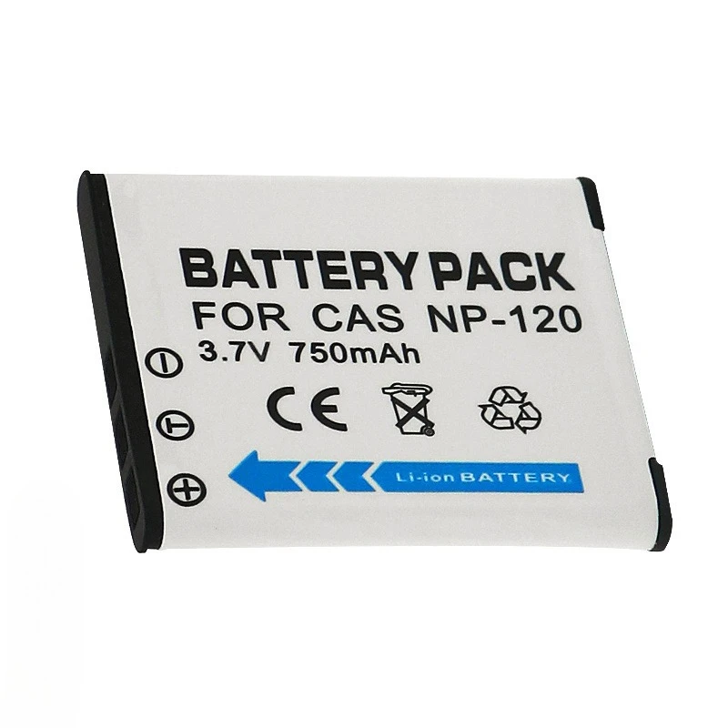 Vollständig dekodierter NP-120-Ersatzakku 750 mAh für Casio Exilim Digitalkamera Li-Ion Power
