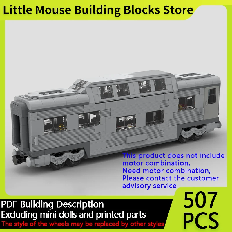 

City Car Model MOC Building Bricks Double Decker Canopy Passanger Train Modular Technology Gifts Holiday Assemble Children Toys