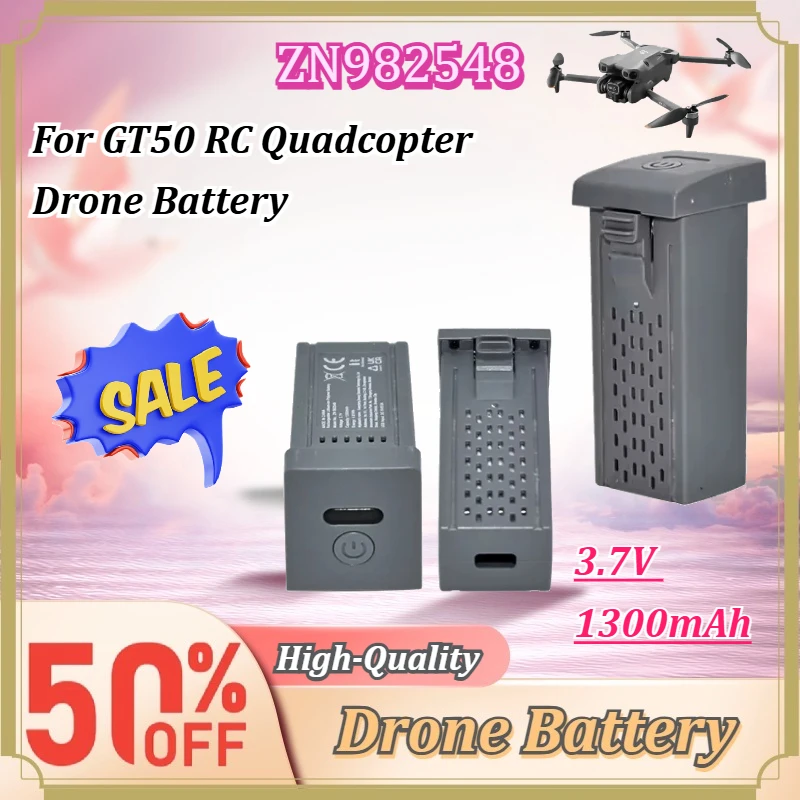 For GT50 RC Quadcopter Drone Battery ZN982548 3.7V 1300mAh Rechargeable Replacement Spare Accessories Battery
