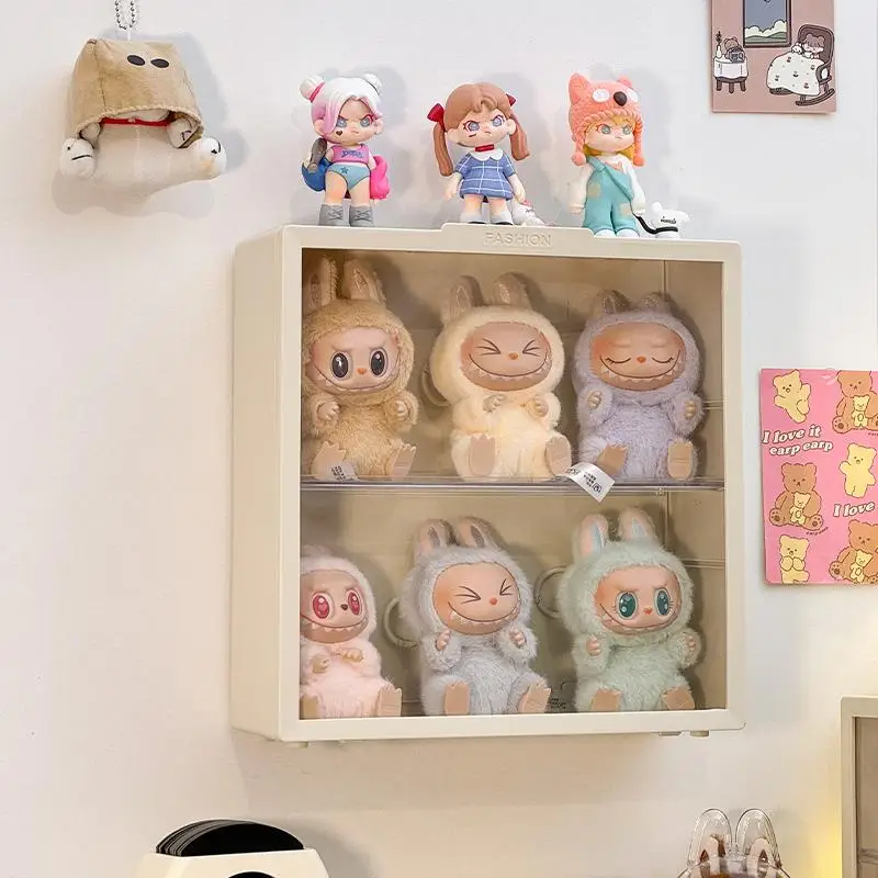 Dust-Proof Plush Doll Storage Box Large Capacity Storage Organizer for Cotton Doll and Labubu Wall-Mounted Blind Box Showcase