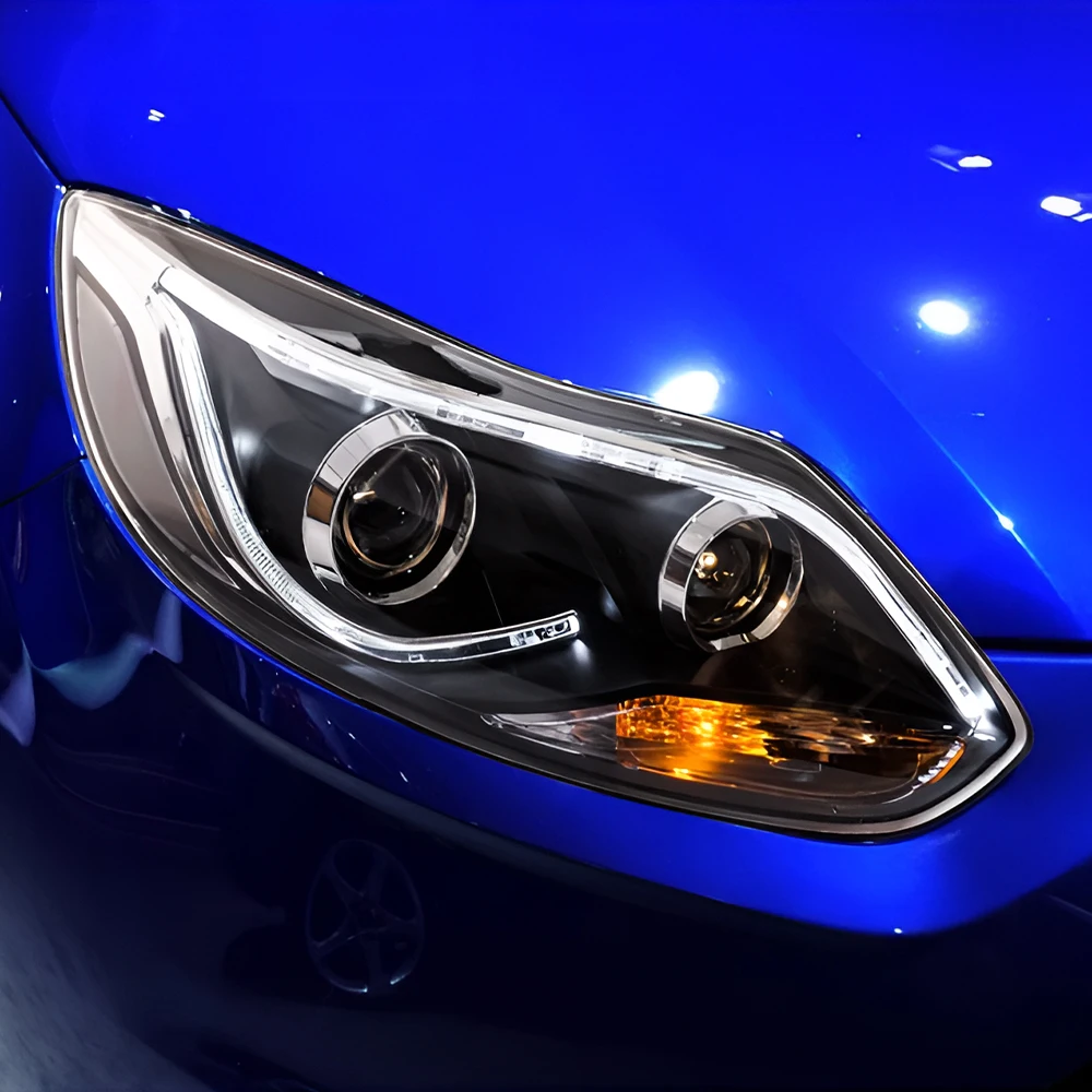 High Quality LED Auto Headlights Assembly for Ford Focus 2012-2014 DRL 2 Projector Lens New 6500k Car Front Lamps Accessories