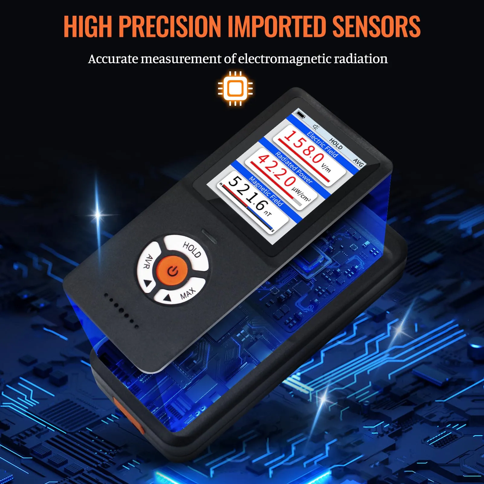 Aikesi EM-102 Detektor Radiasi Medan Elektromagnetik Digital Detektor Radiasi Portabel Detektor EMFTester Emf Presisi Tinggi