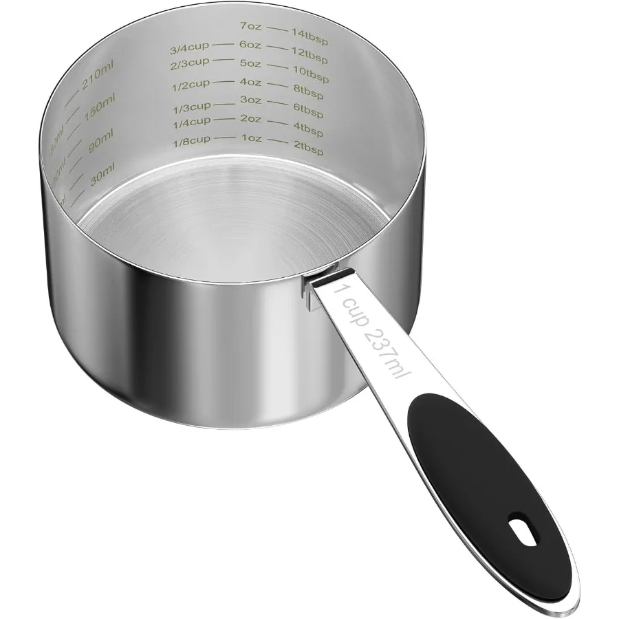 

1PCS 1CUP 237ml Dog Cat Food Scoop Stainless Steel Measuring Cup Metal Pet Scooper with Inner Precision Scale Measurement