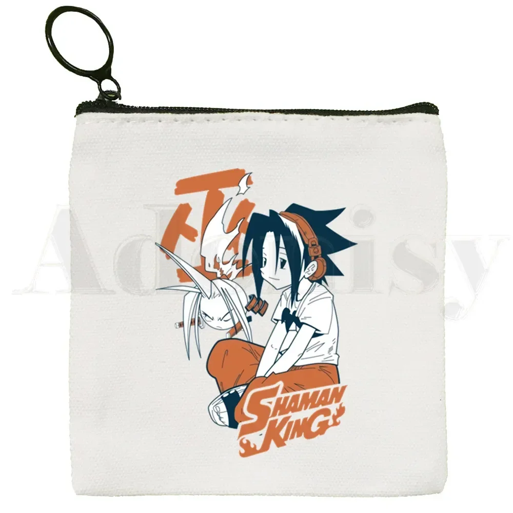 Anime Shaman King Yoh Asakura Amidamaru 90s Cute Coin Purse Illustration Key Case Simple Small Cloth Bag New Creative Coin Purse