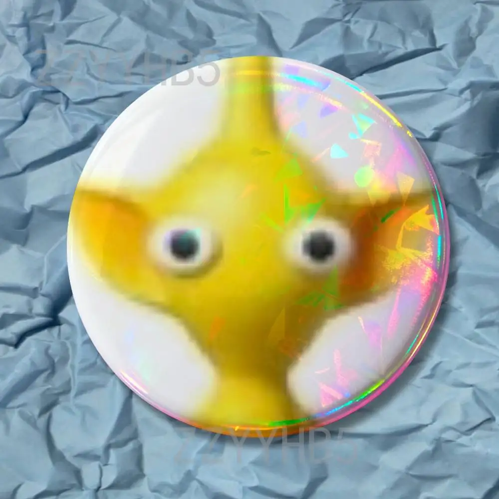 P-Pikmin Cute Tinplate Pins Round Handmade Brooches for Backpack Accessories Collection Badge 58mm 44mm 32mm 75mm 25mm