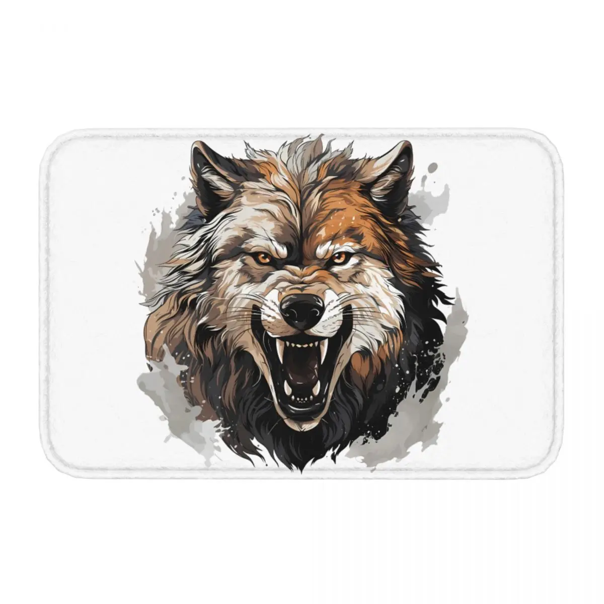 Twelve Zodiac Signs Anti-Slip Doormat Kitchen Mat Snarling Wolf Floor Carpet Entrance Door Rug Home Decorative