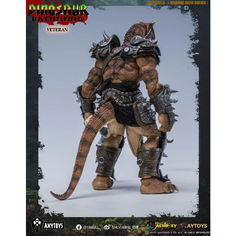 AXYTOYS Originele Dinosaurus Battlefield Vleesetende Bull Dragon Oranje Veteraan Gezamenlijke Eindproduct Beweegbare Orc Beeldje Model