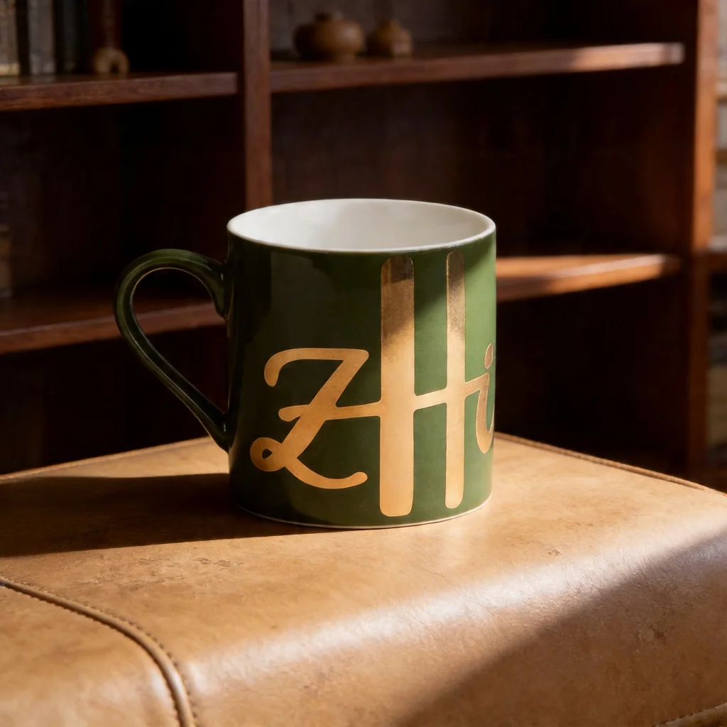 Coffee Tea Green - Luxury Bone China Coffee Mug Elegant