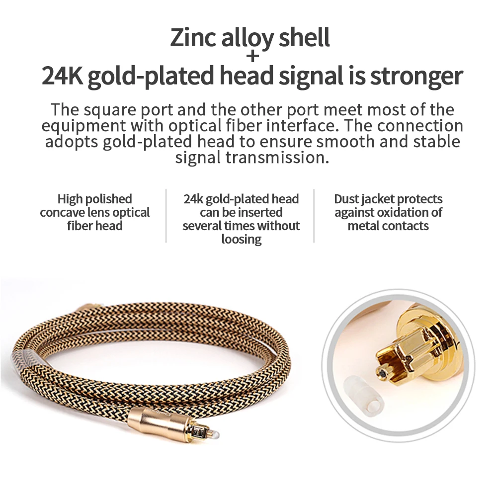 Optic Audio Cable Digital Optical Fiber Cable Toslink 1m 2m 3m SPDIF Coaxial Cable for Amplifiers Player PS4 Soundbar Cable