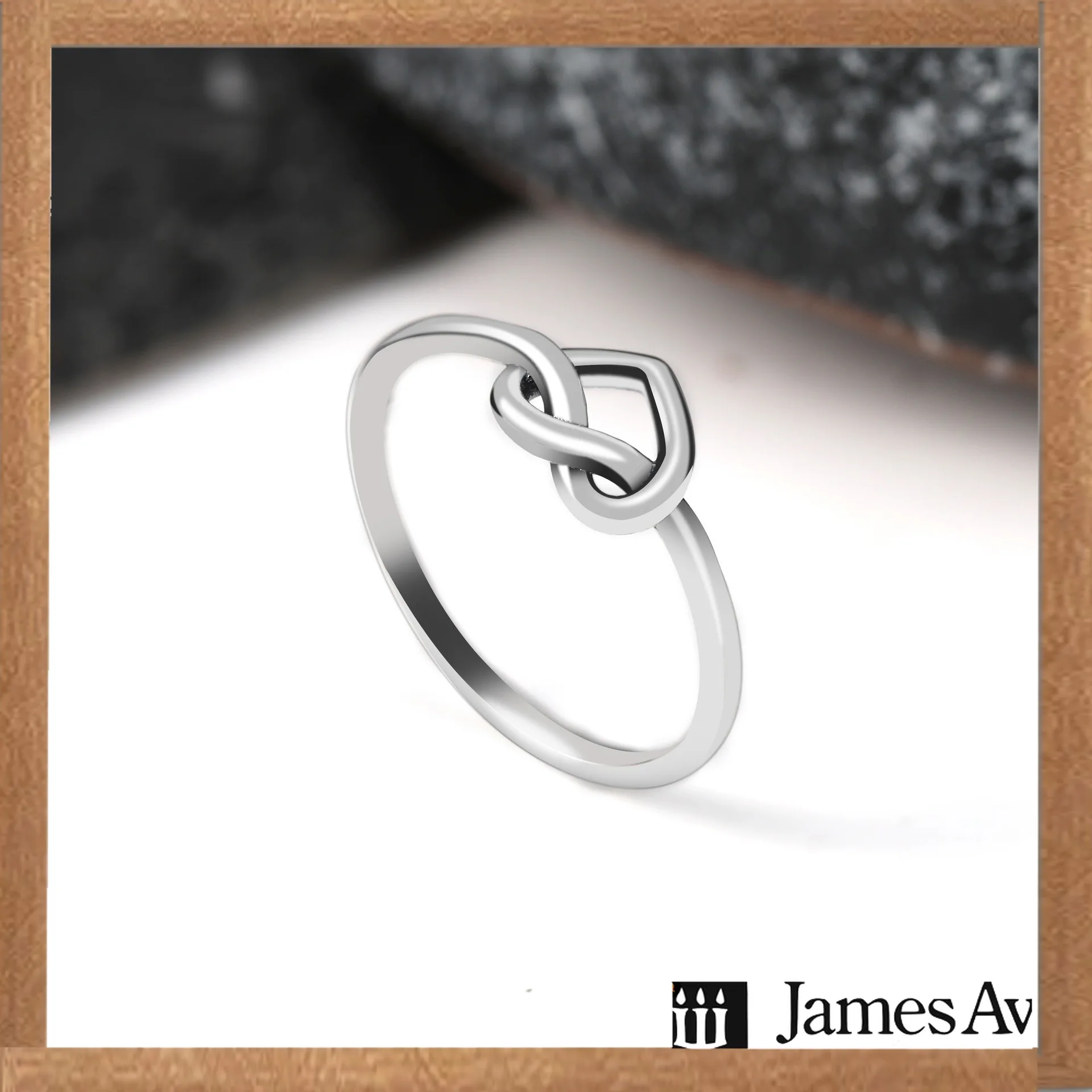 S925 Silver Interlocked Heart Knot Ring Polished Love‑Infinity Finger Ring Minimalist Dainty Stackable Jewelry Gift for Women