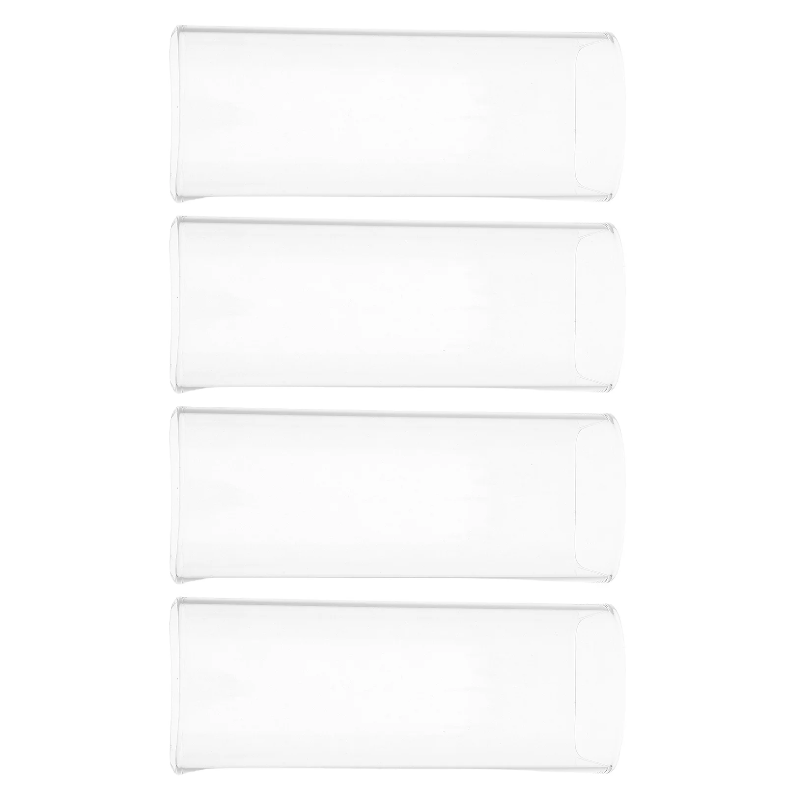 

4Pcs Glass Chimneys Transparent Square Cylinder Hurricane Windproof Open Ended Bottomless Holder for Wedding Table