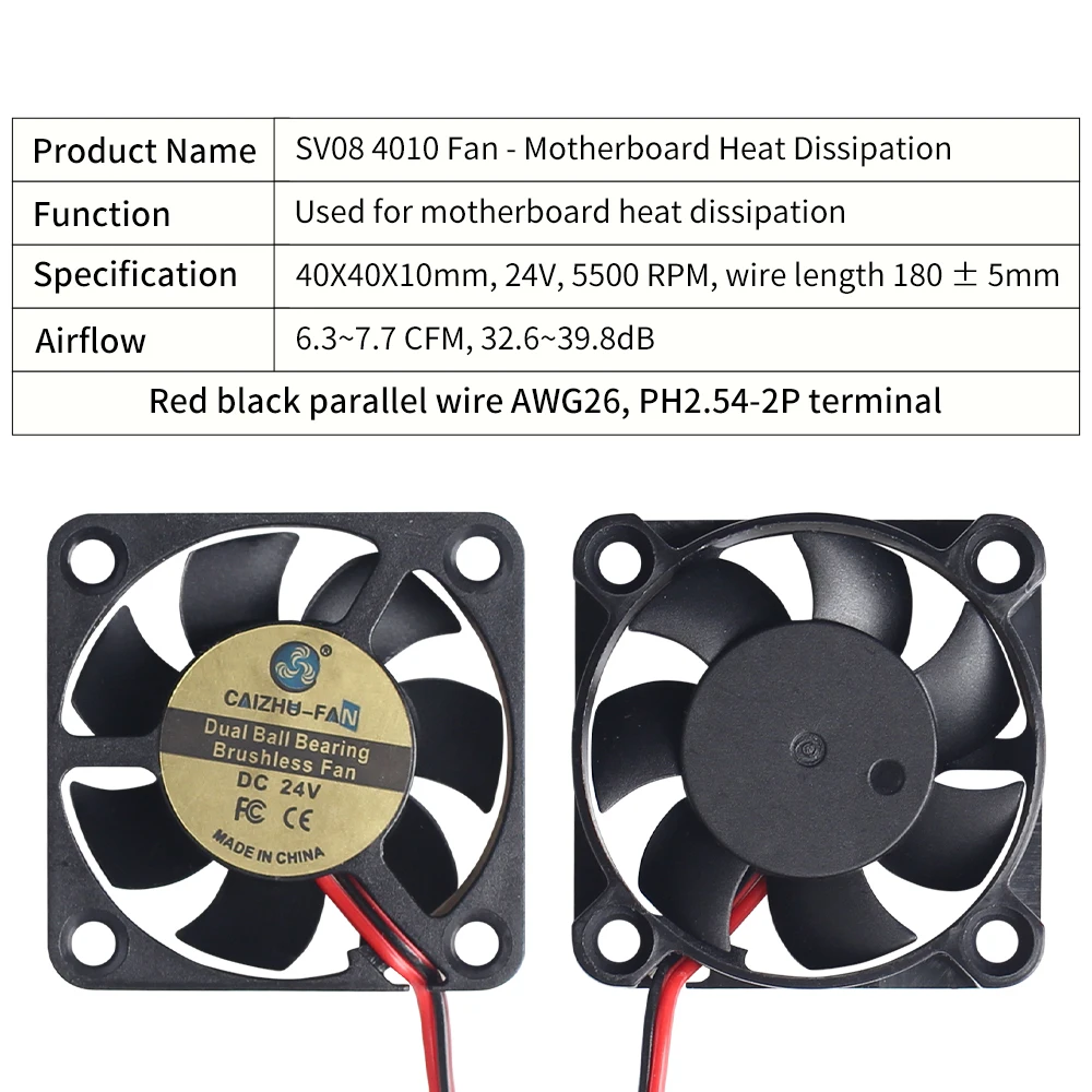 For SV08 5020/4010/3010 Double Ball Fan Fast Cooling Fan And Silent Fan For SV08 3D Printer - Image 3
