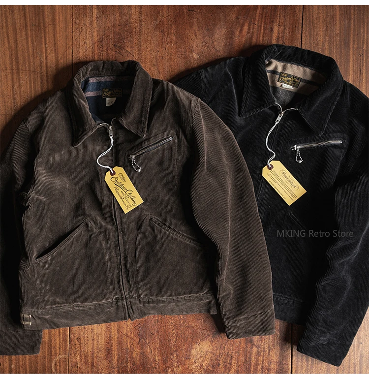 

Rugged Bronson Thickened Heavy Corduroy Coat Cossack Short Jacket Fleece Liner Jacket Cool