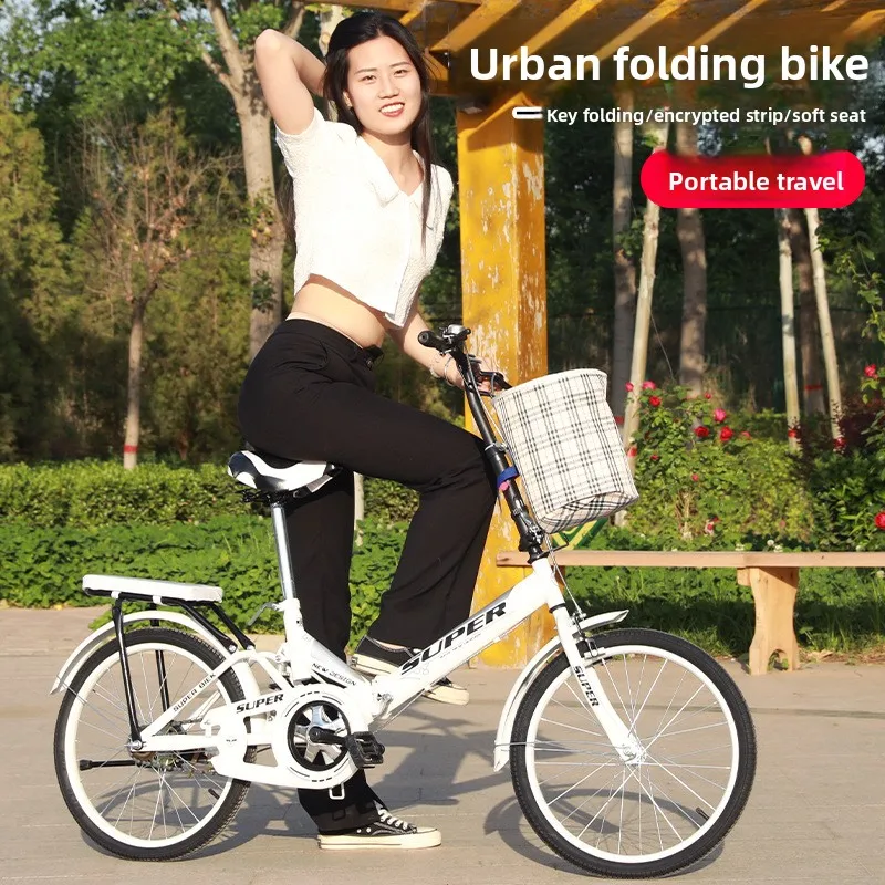 Folding Bicycle Adult 20 Inch 22 Inch Wheels Shock Absorbing Suspension Teen Student Men Women Bicycles with Variable Gears