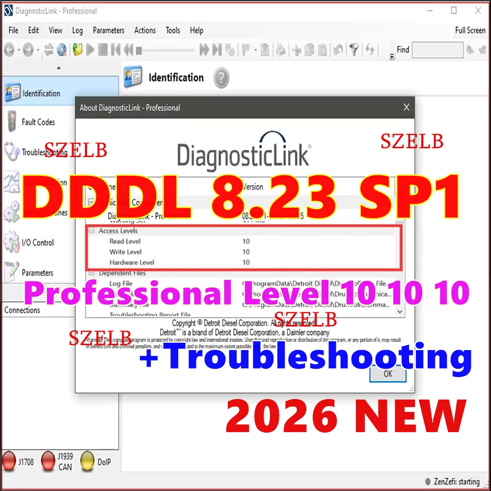 2026 Detroit Diesel Diagnostic Link DDDL 8.23 SP1 Professional Level 10 10 10/DDDL 8.21 SP3 +Troubleshooting 2026 online install