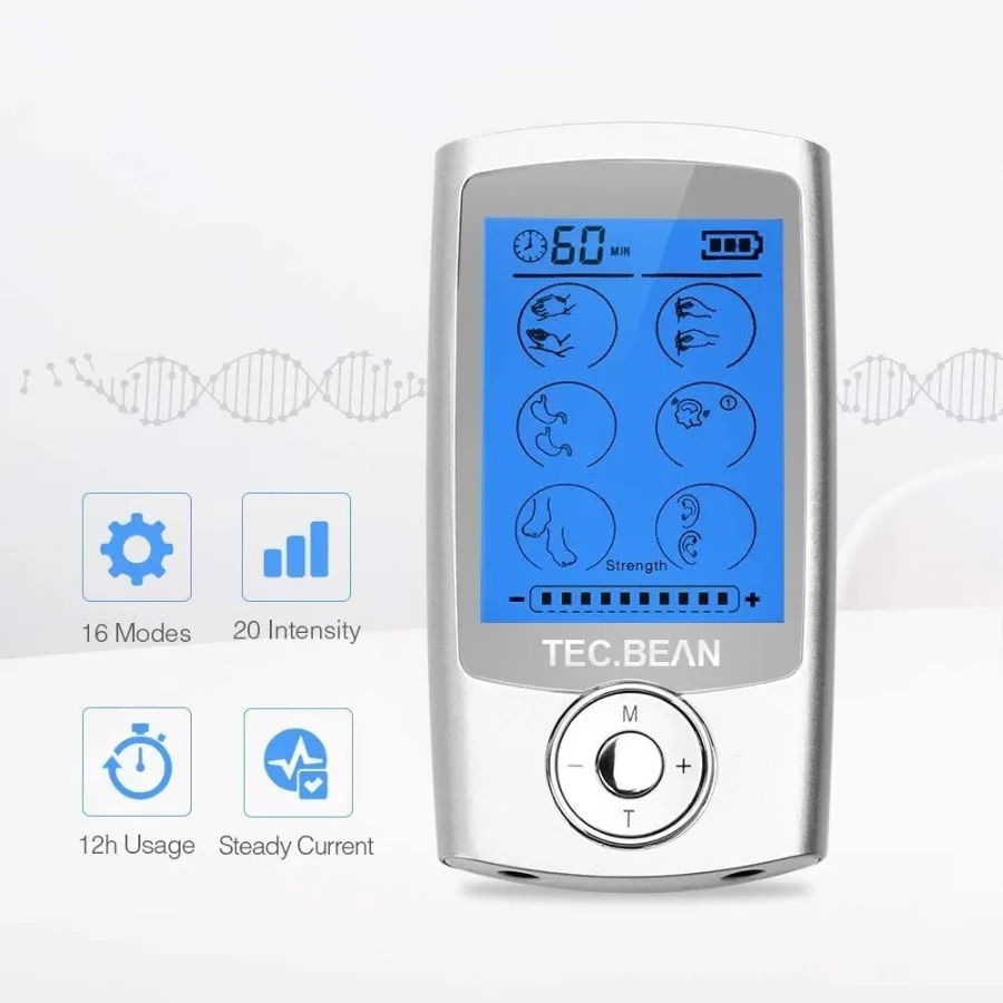 TEC.Bean 24 Modi TENS Unit Muskelstimulator mit 8 Elektrodenpads