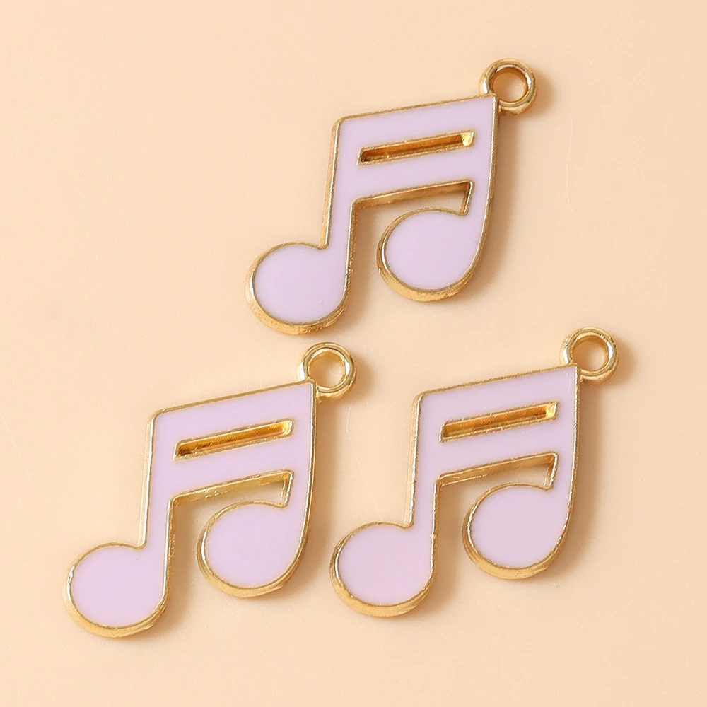 Leslie 20 Stück Emaille-Anhänger, 15 x 21 mm, niedliche Musiknoten-Anhänger für die Schmuckherstellung, Ohrringe, Armbänder, Halsketten, DIY-Handwerk – Detail 8