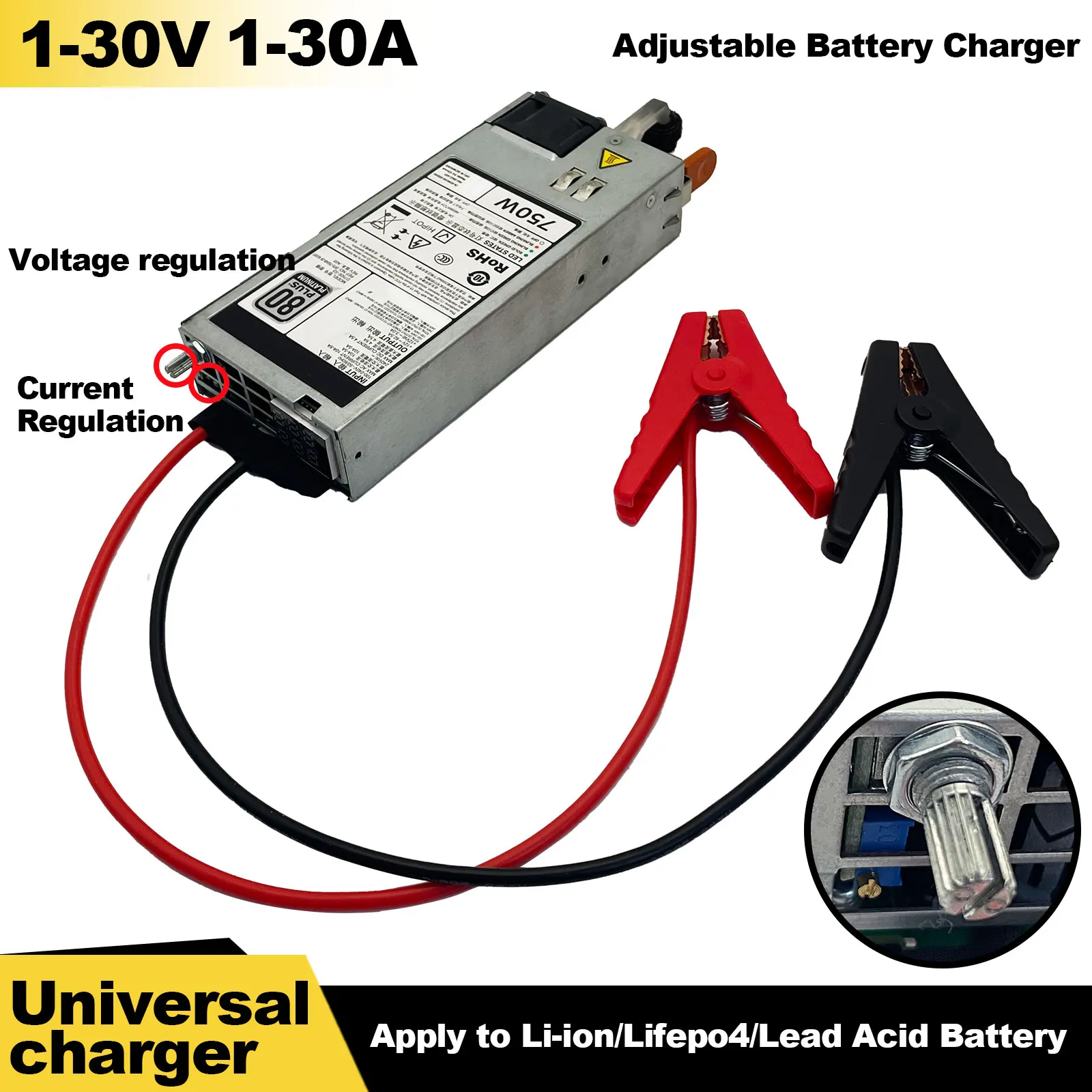 1-30V 1-30A Einstellbares Spannungs- und Stromladegerät für 4S 8S LiFePO4 Li-Ionen Lithium-Batterien 12V 14.6V 29.2V Blei-Säure-Batterieteile