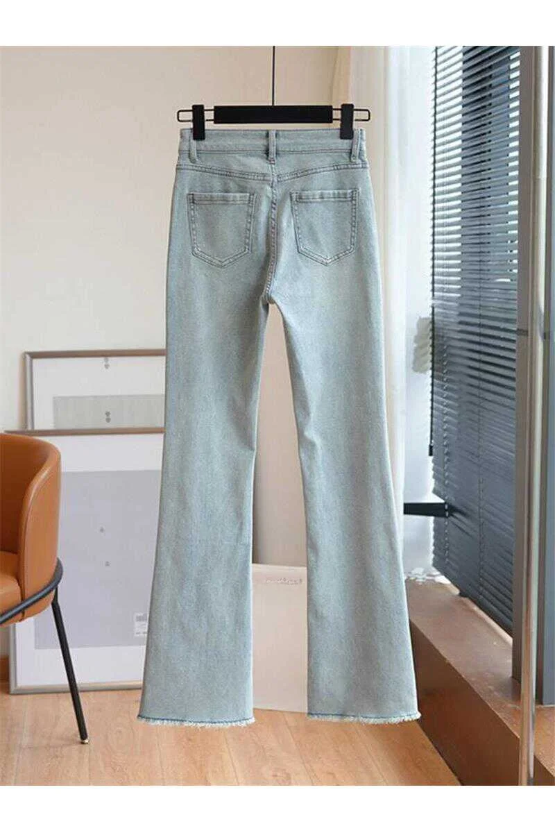 

Slim Fit High Waist Jeans Women's Fashionable Versatile Spring Summer New Style Cotton Stretch Denim Bootcut Pants