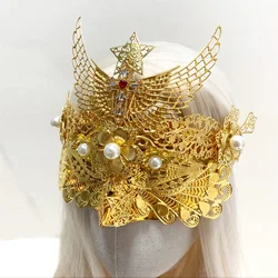 Masquerade Filigree Mask Baroque Blind Mask Golden Gothic Mask Fantasy Mask With Flowers Halloween Mask Vikings Raven Costume