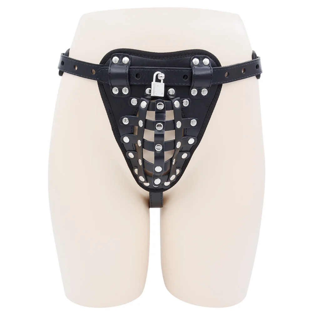 Male Chastity Pants Sexy Lingerie Panties Harness Leather Thong Underwear Bdsm Bondage Restraint Erotic Sex Toys for Women Men view 3