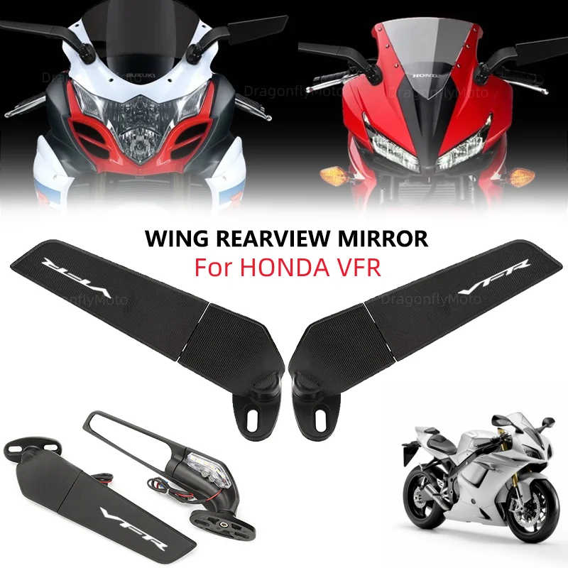 

Motorcycle Wing Mirrors For Honda CBR1000XX VFR1200XF 900RR 929RR 954RR Adjustable Rotating Rearview Side Mirror WITH LOGO