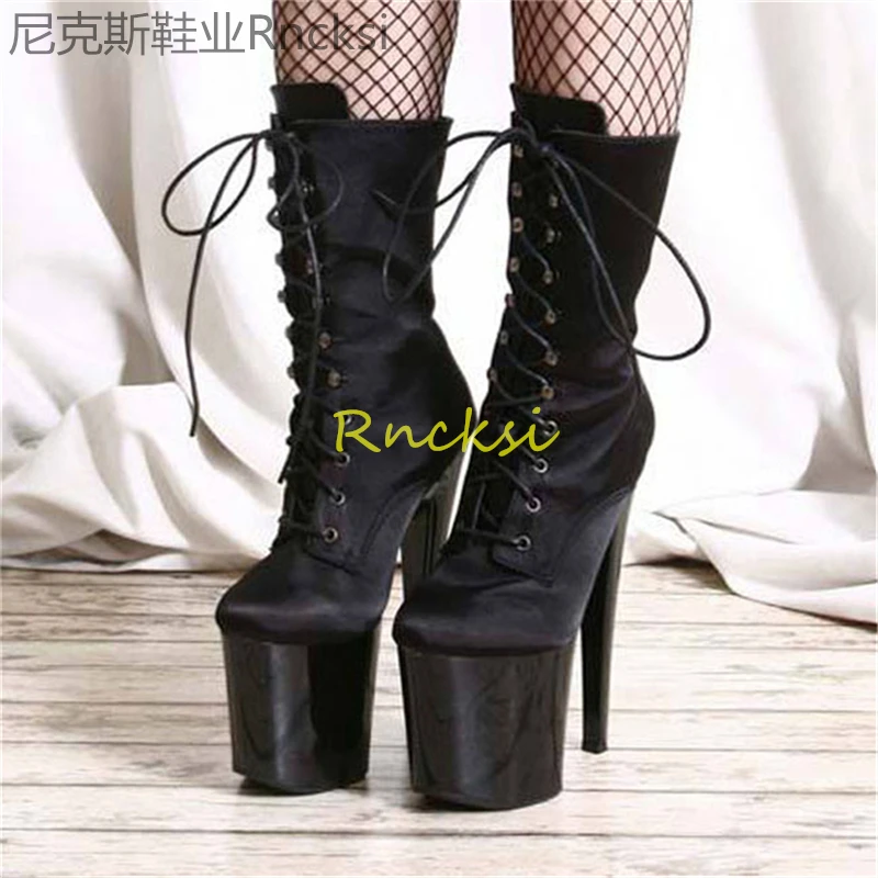 

20cm Bright boots, ultra-high heels, pole dancing fashion boots, stovepipe high-tube female stage performance boots