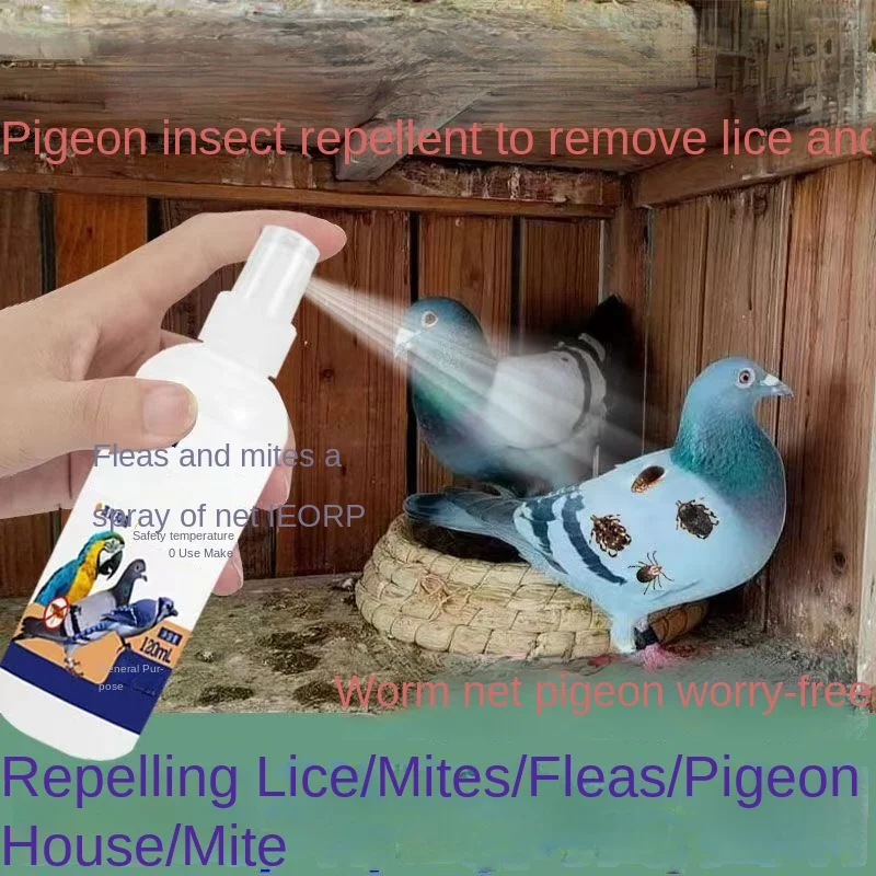 Spray repelente de insectos para palomas, spray repelente de ácaros y pulgas para pájaros