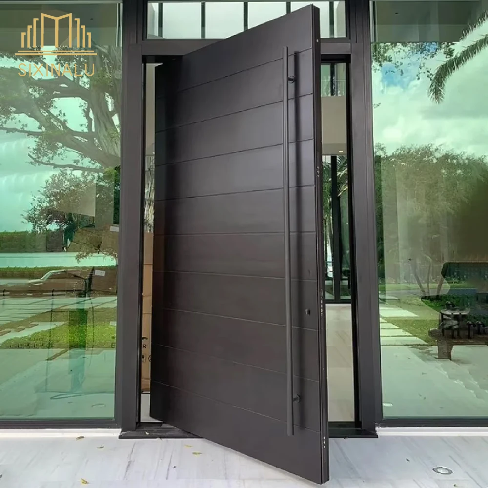 

Sixinalu Pivot Casement Doors Home Luxury Design Aluminum Profile Aolly Exterior Entrance Door Security Front Modern Entry Doors