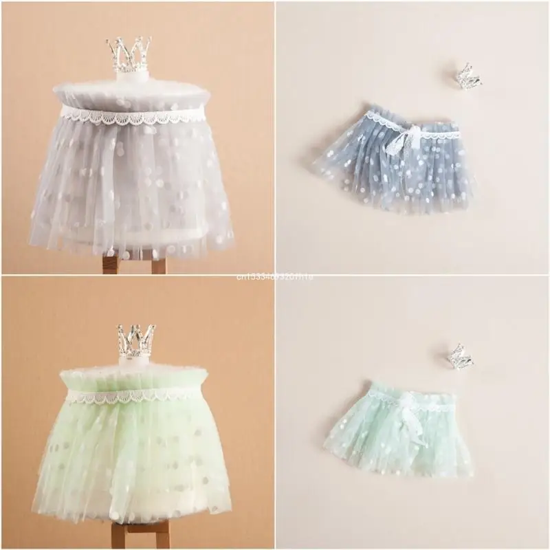 2 Pcs Newborn Photography Props Short Skirts+Headwear Set Baby Infants Photo Shooting Clothing Headdress